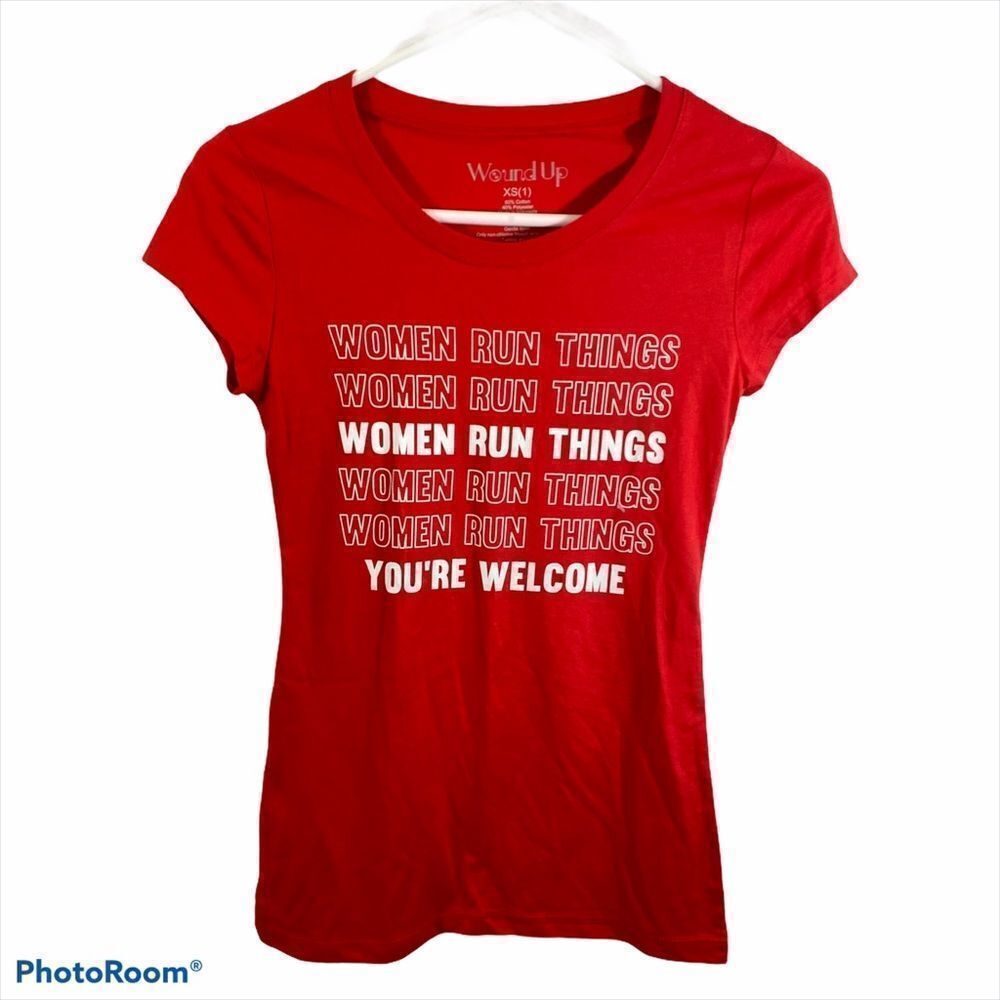 Wound Up “Women Run Everything” Red T-shirt XS